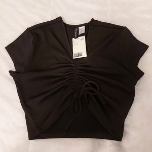 H&M - V-Neck Drawstring Crop Top